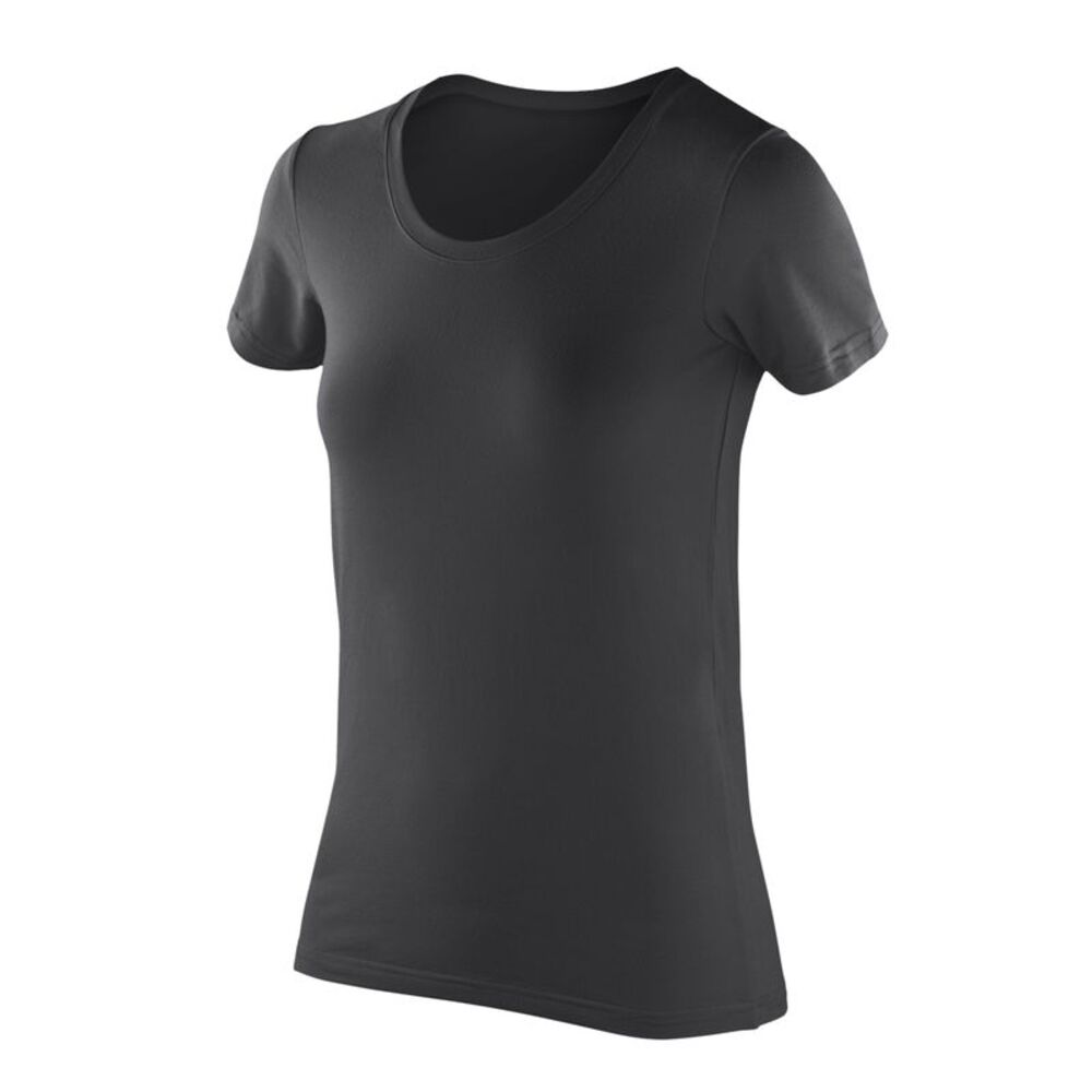 Spiro Womens/Ladies Softex Super Soft Stretch T-Shirt / Black